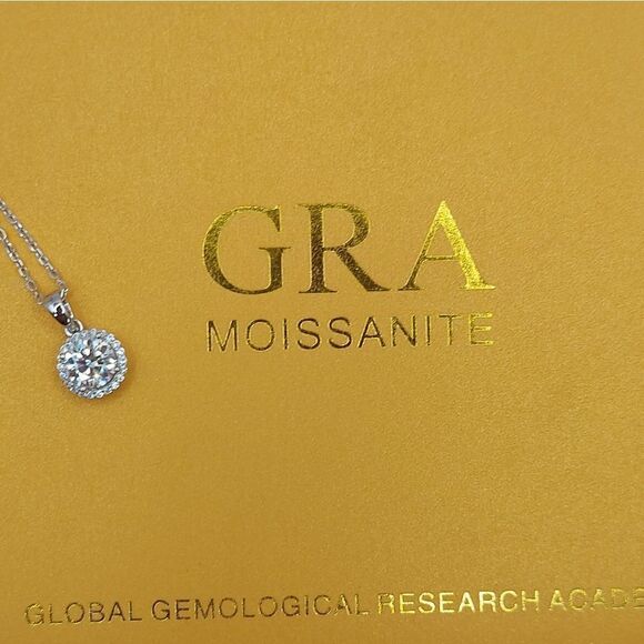 1 Carat Moissanite Sterling Silver Round Necklace - Picture 4 of 13